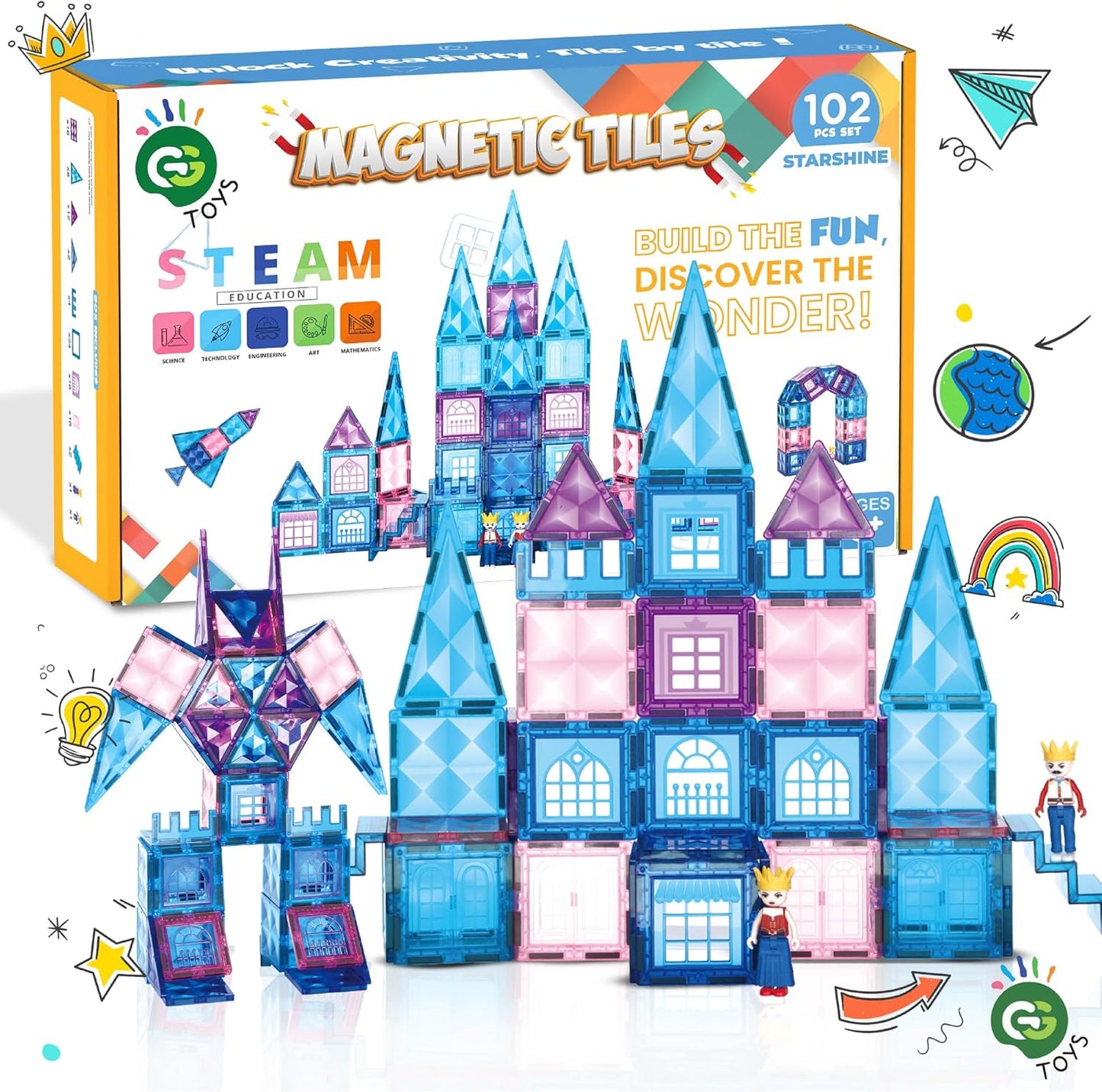 102-Piece Frozen Castle Magnetic Building Set