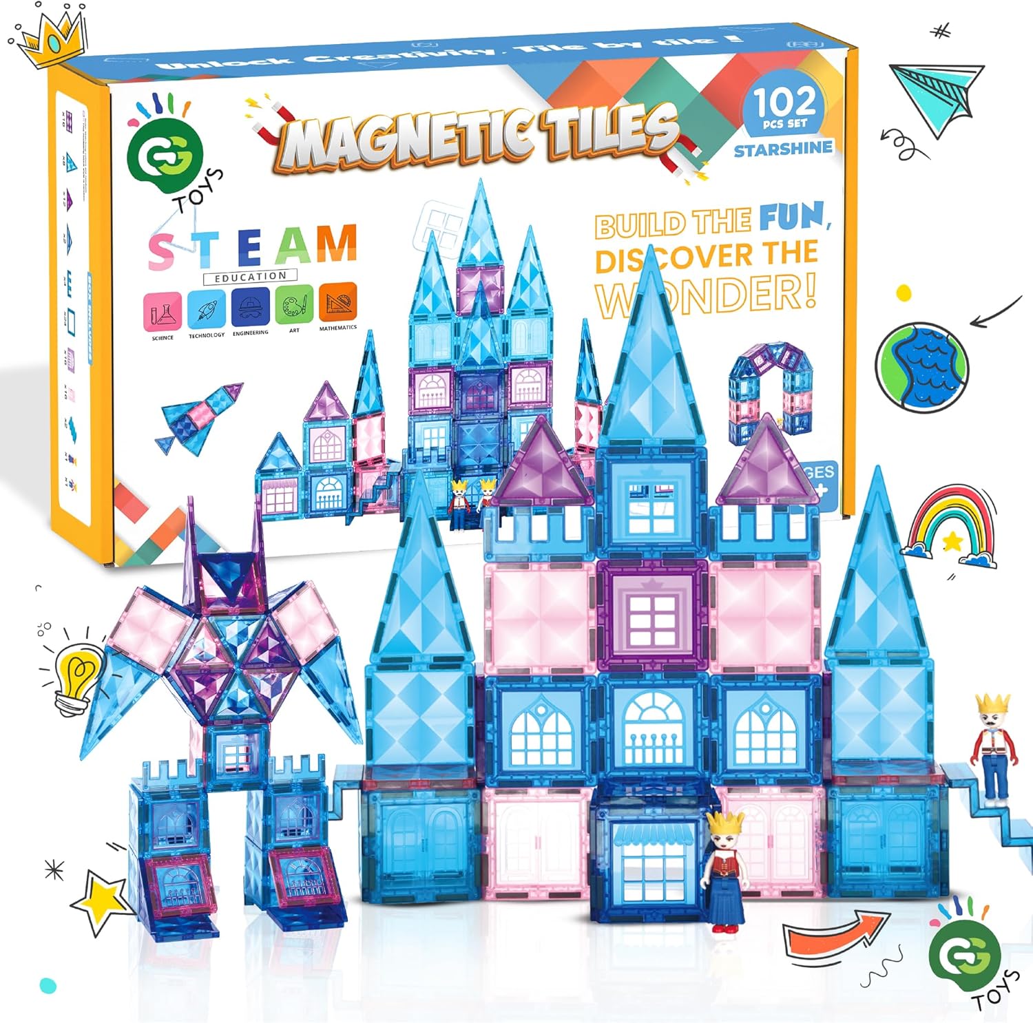 102-Piece Frozen Castle Magnetic Building Set