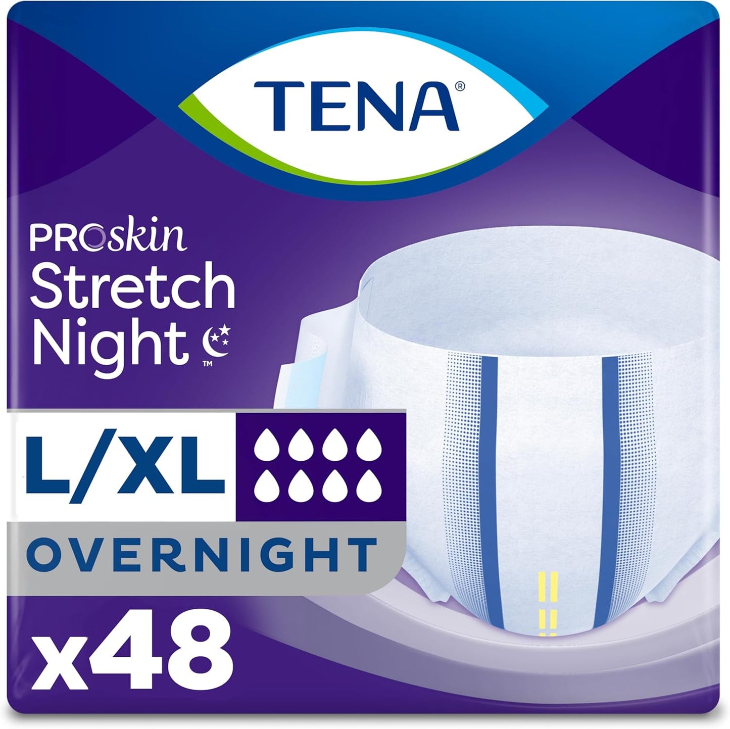 TENA ProSkin Overnight Briefs, 48ct XL - Maximum Protection