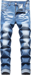 Slim Fit Stretch Jeans Ripped Skinny Jeans for Men - Comfortable leg