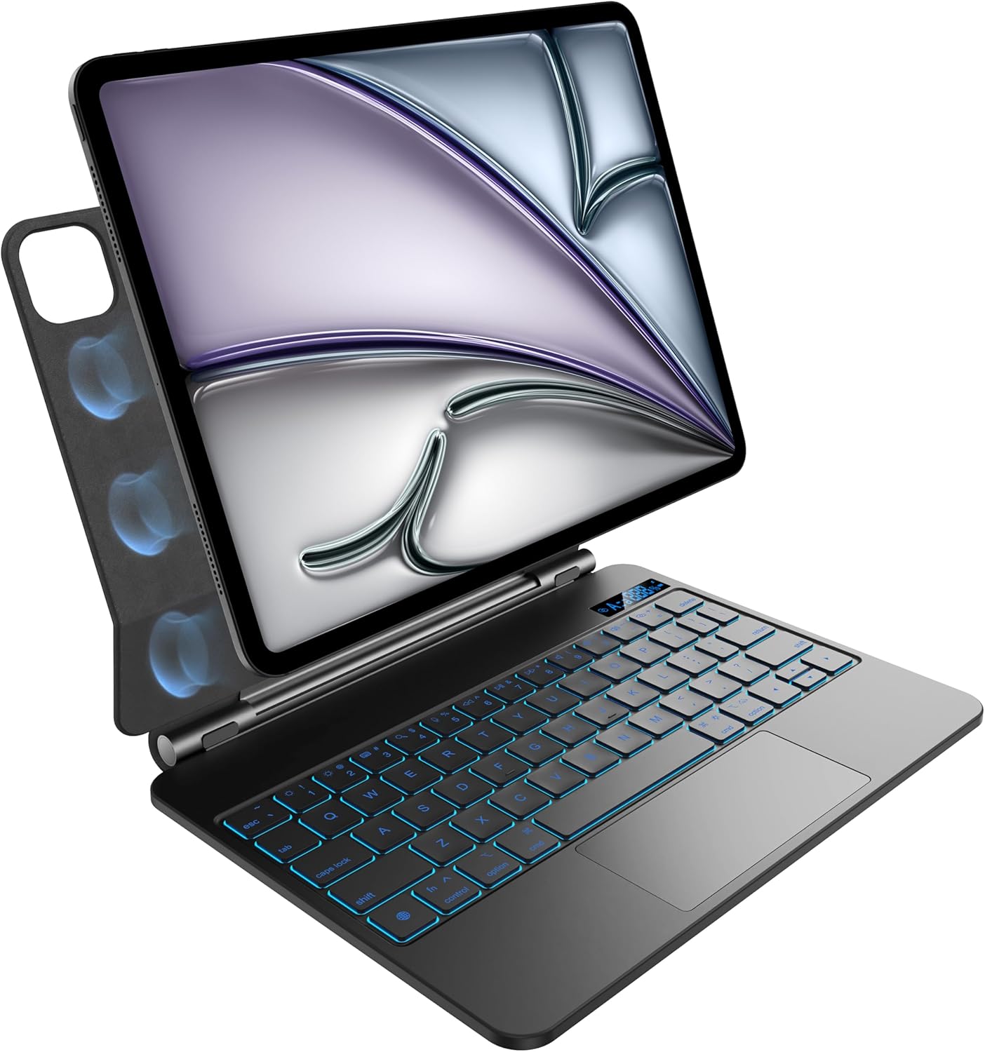 Obsidian Black iPad Keyboard Case - Backlit with Trackpad
