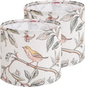 Fabric Lamp Shades Set of 2 8.7in Small Drum Lamp Shade - HD Bird