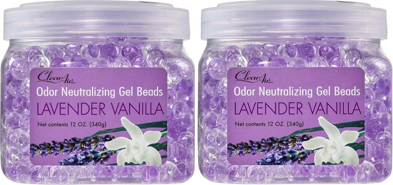 Odor-Free Spaces: Lavender Vanilla Gel Beads - 12 oz x 2