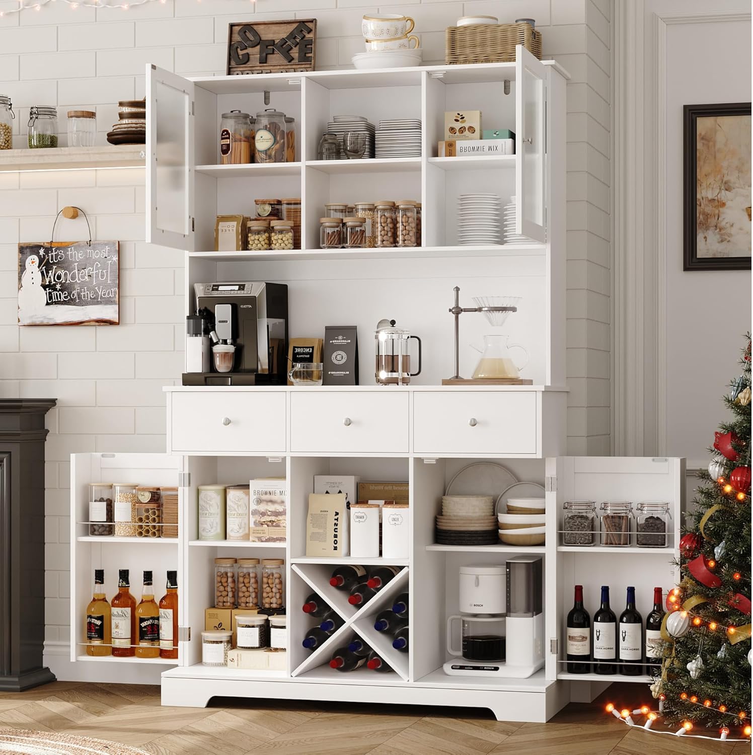 Modern Tall Kitchen Pantry Storage - HOSTACK 68