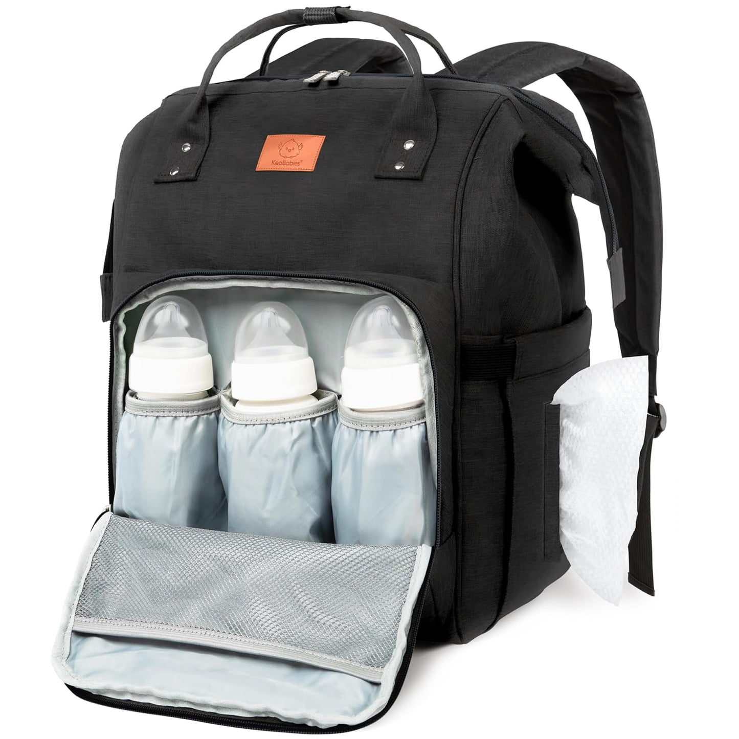 KeaBabies Baby Diaper Bag Backpack - Large Waterproof Travel Bag