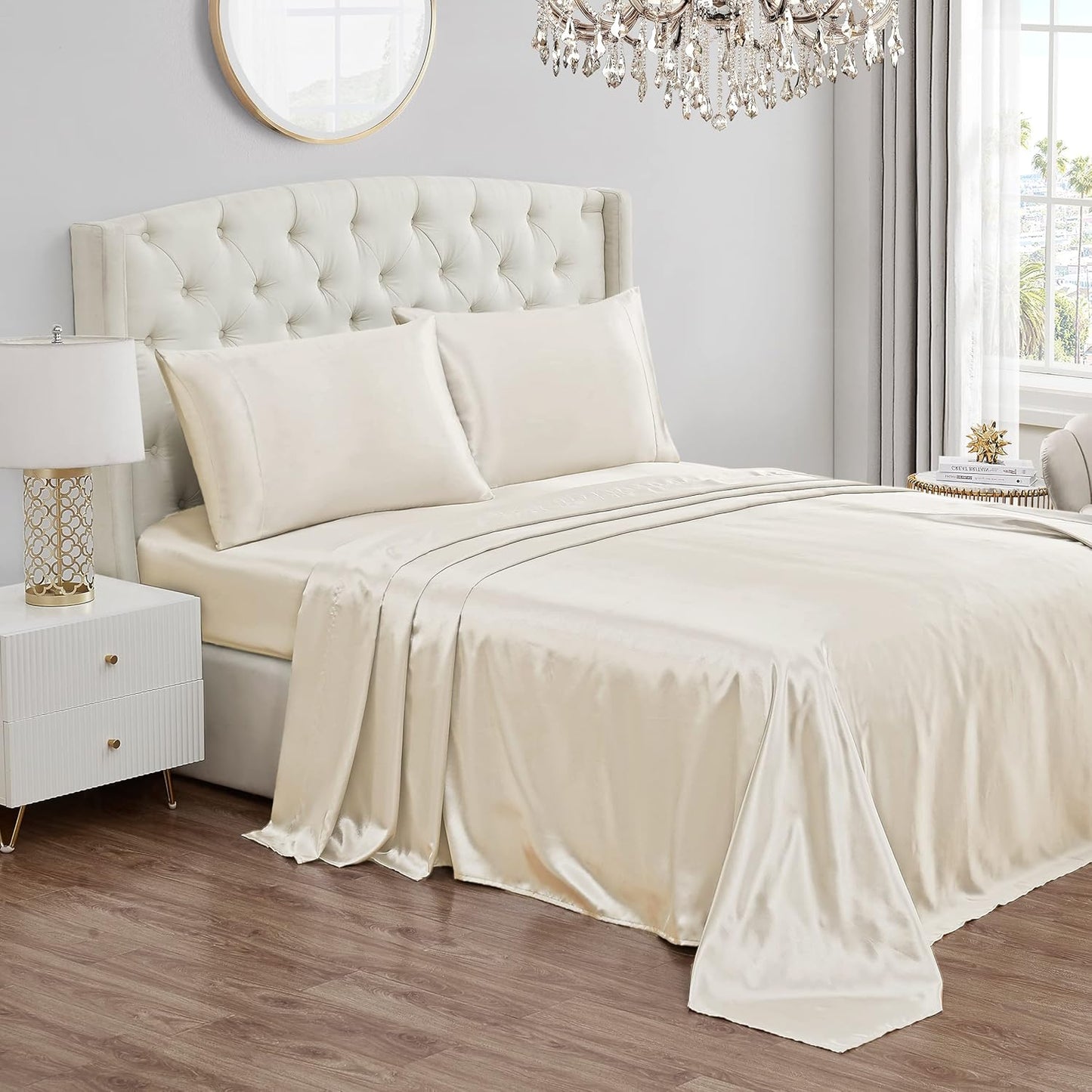 Juicy Couture Full Size Satin Bed Sheet Set for Luxurious Sleep