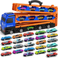 iHaHa 78 in Transport Truck with 24 Die-Cast Cars - Foldable Race