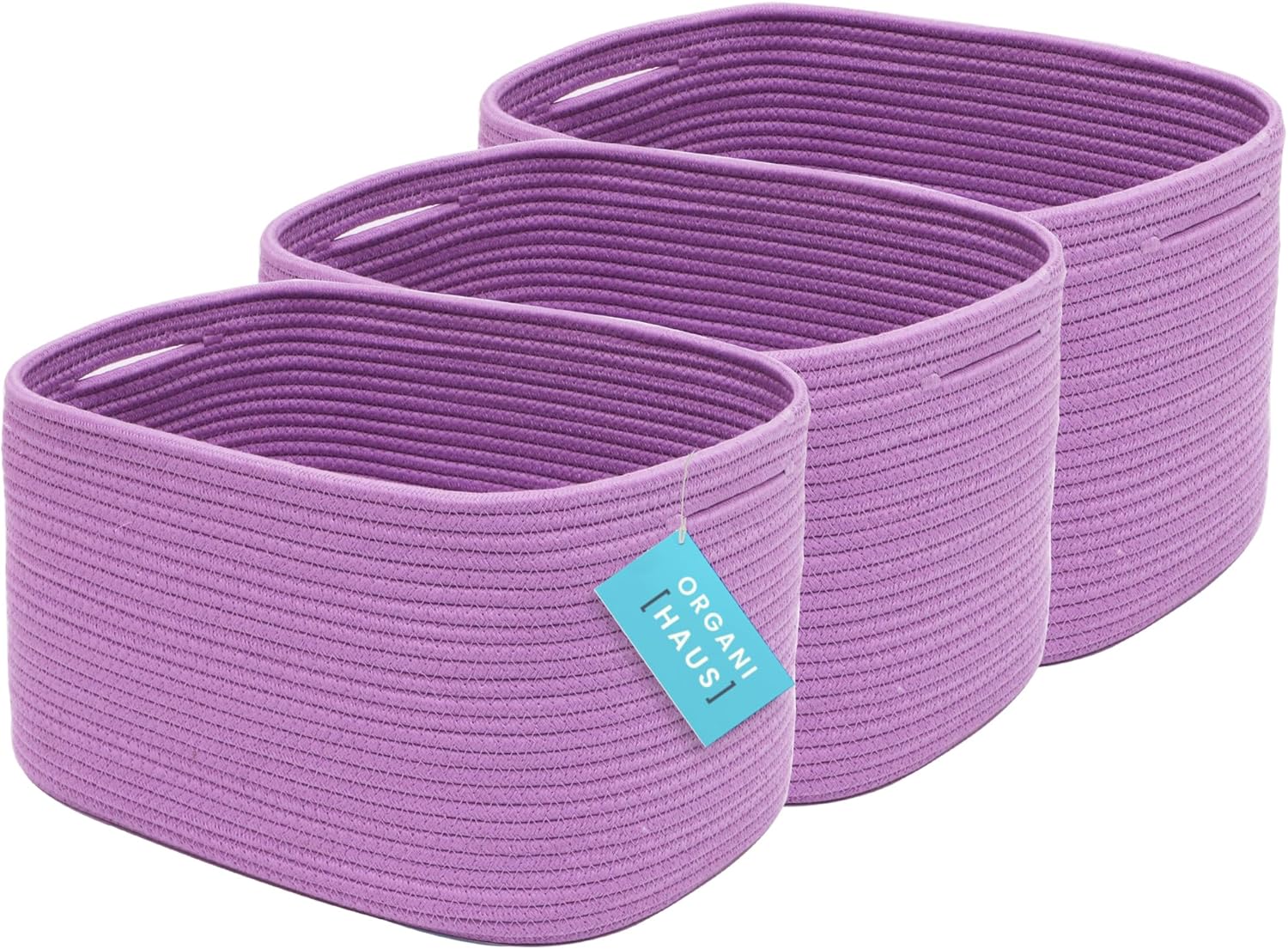 Set of 3 Woven Storage Baskets for Organizing and Decor