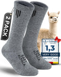 Alpaca Wool Boot Socks 2 Pairs for Men and Women - Heavyweight