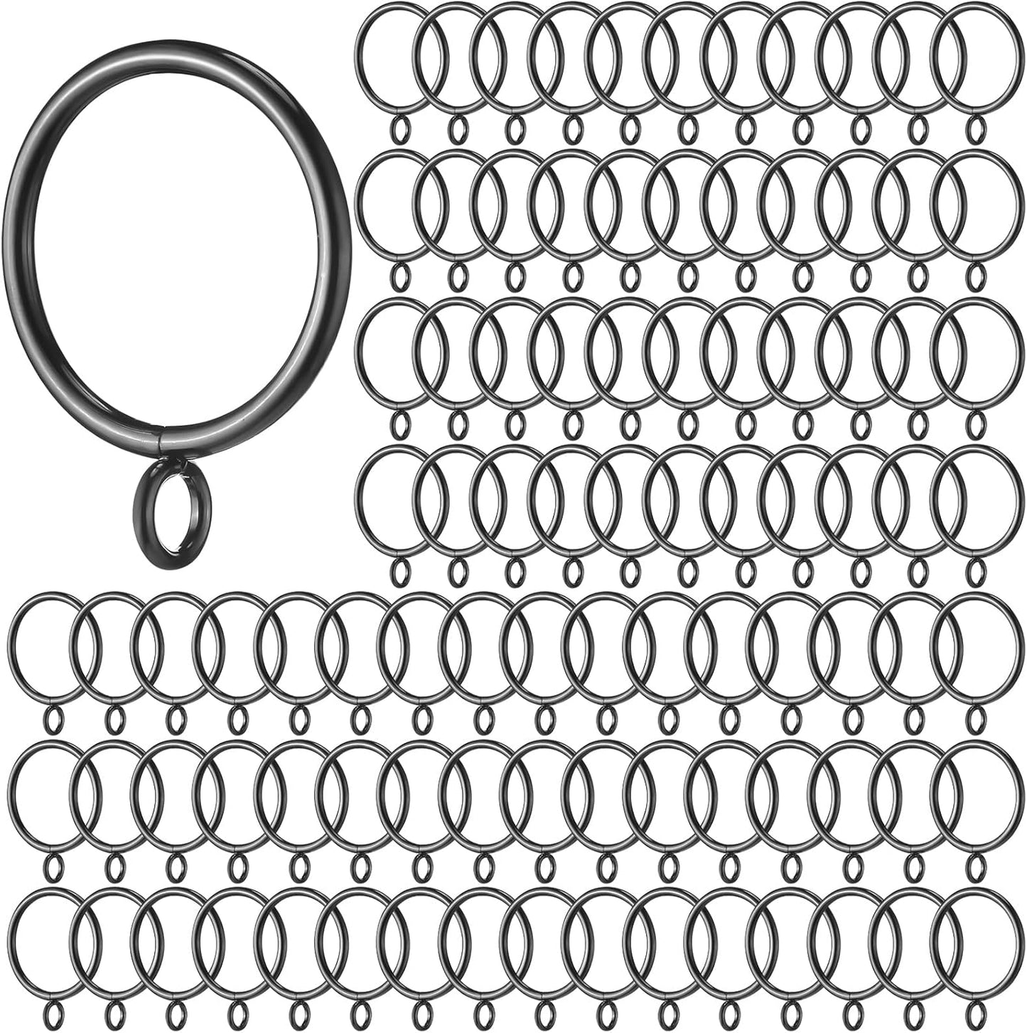 Maitys 100 Black Curtain Rings: Effortlessly Hang Your Curtains