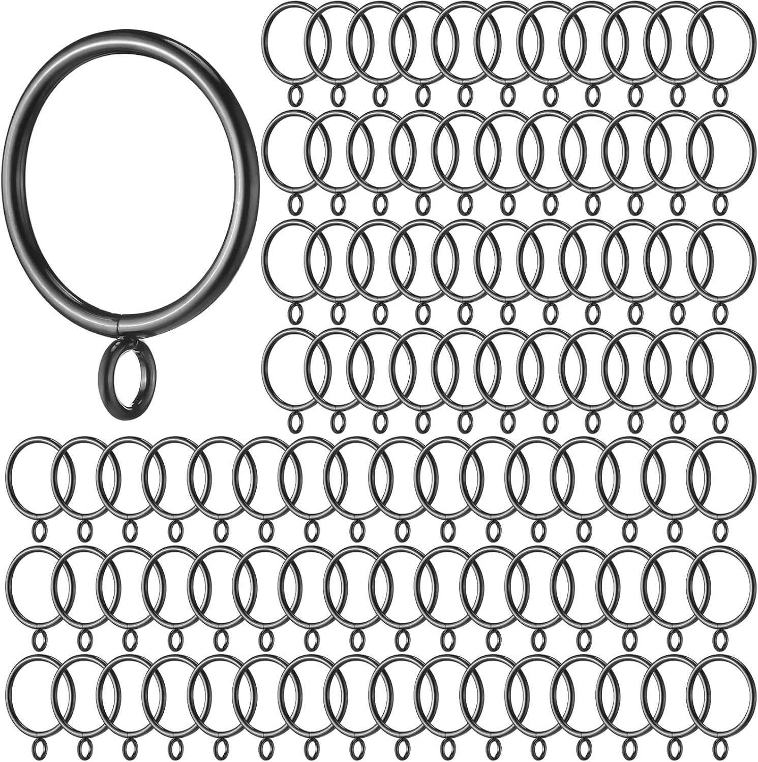 Maitys 100 Black Curtain Rings: Effortlessly Hang Your Curtains