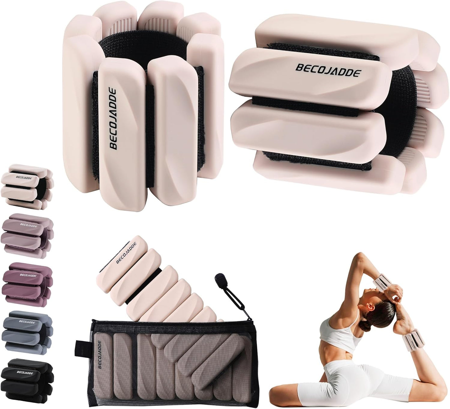 Ankle Weights Set of 2 Adjustable for Home Gym Workouts