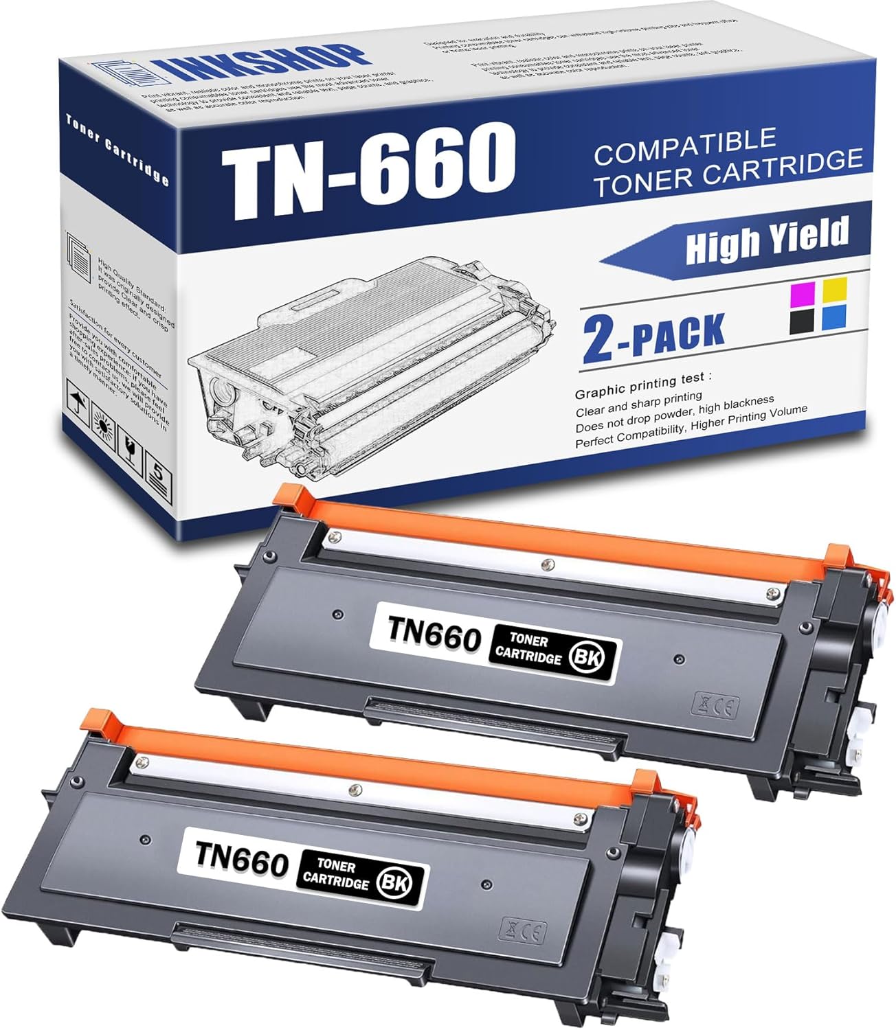 High Yield TN660 Toner Cartridge Replacement for Brother Printers
