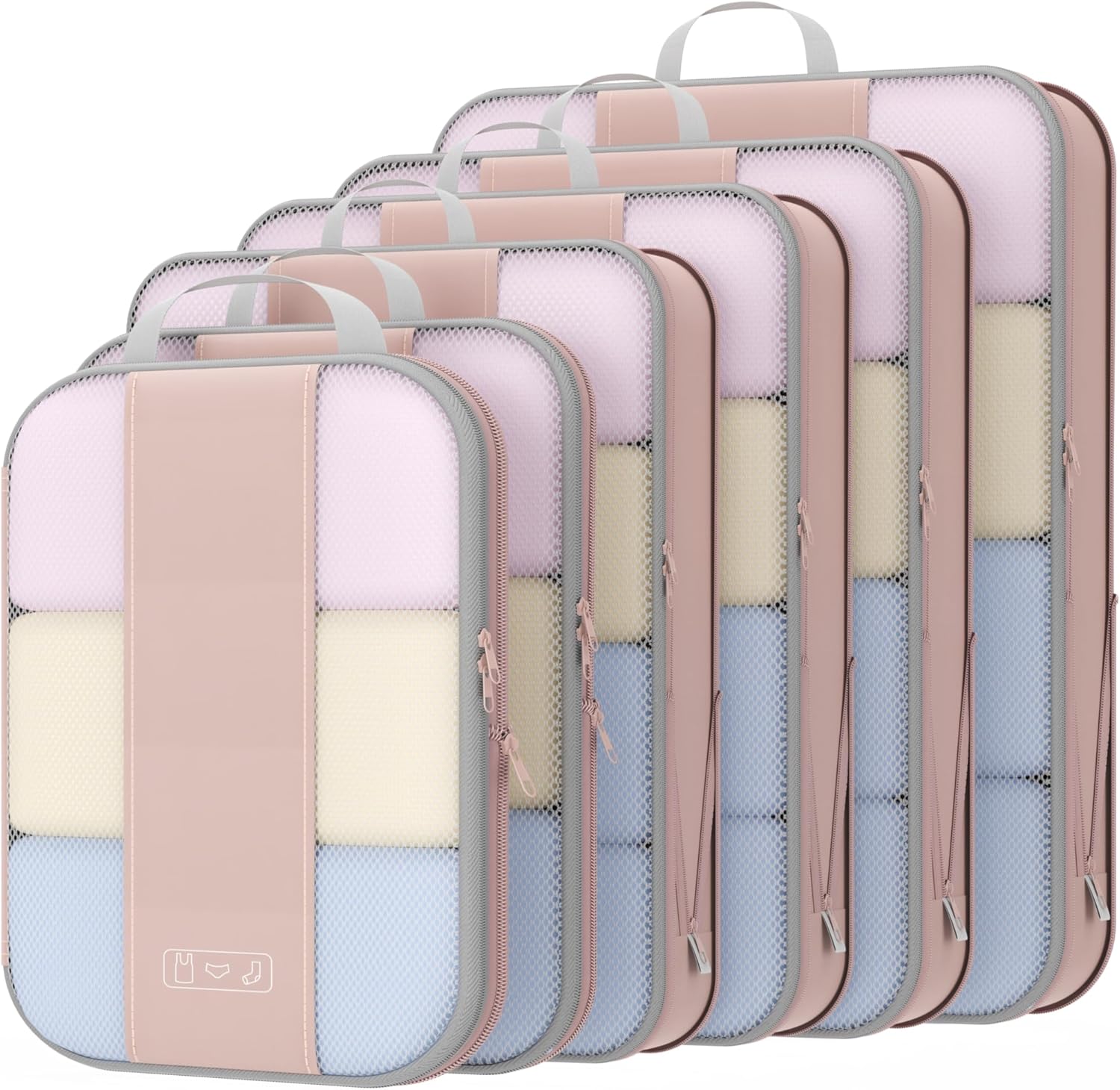 6 Set Compression Packing Cubes for Travel Essentials Organizing