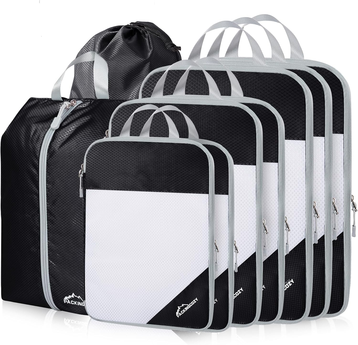 Compression Packing Cubes for Travel - 9 Set Lightweight Organizers