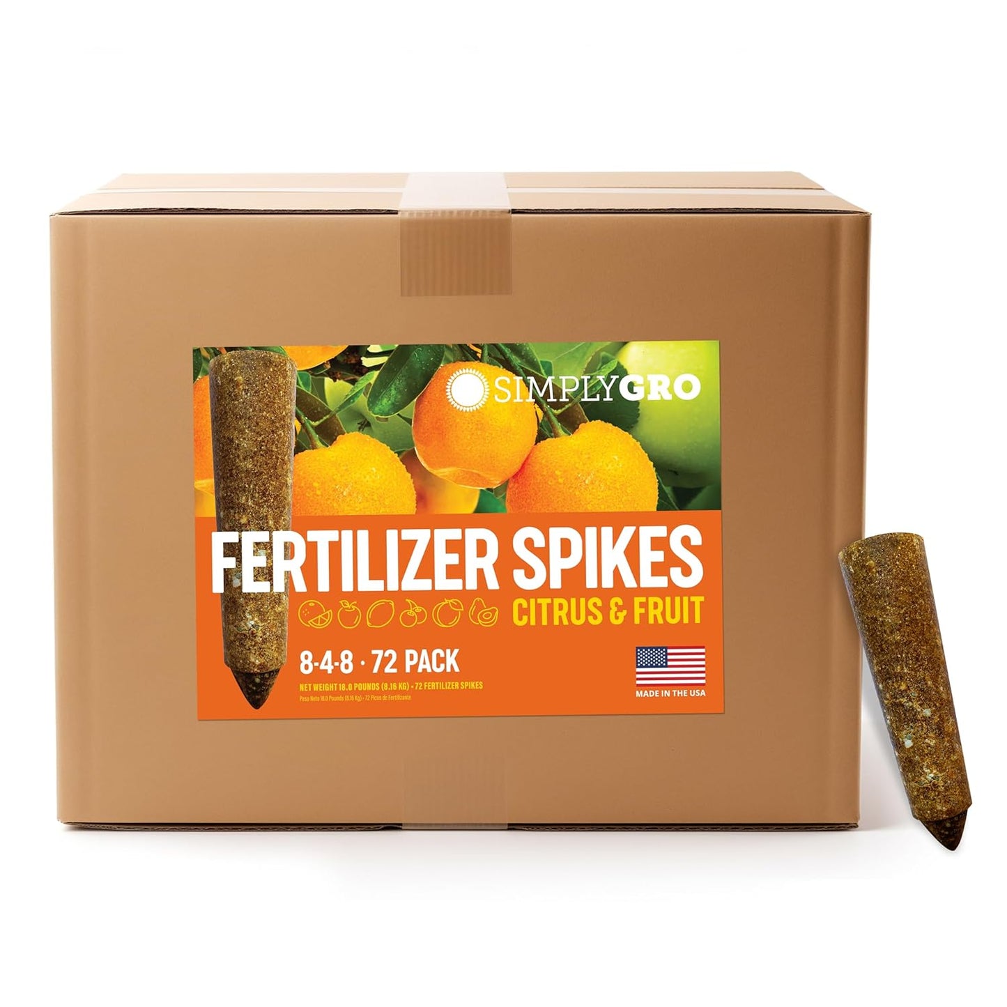Fertilizer Spikes for Citrus & Fruit Trees - 72 Spikes Pack
