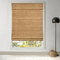 Cordless Bamboo Roman Shades 34.5 in x 48 in - Room Darkening Privacy