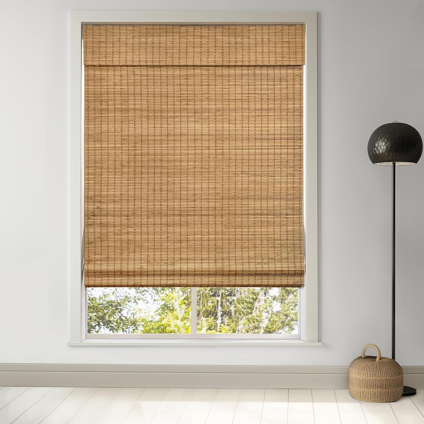 LazBlinds Cordless Bamboo Roman Shades for Privacy and Style