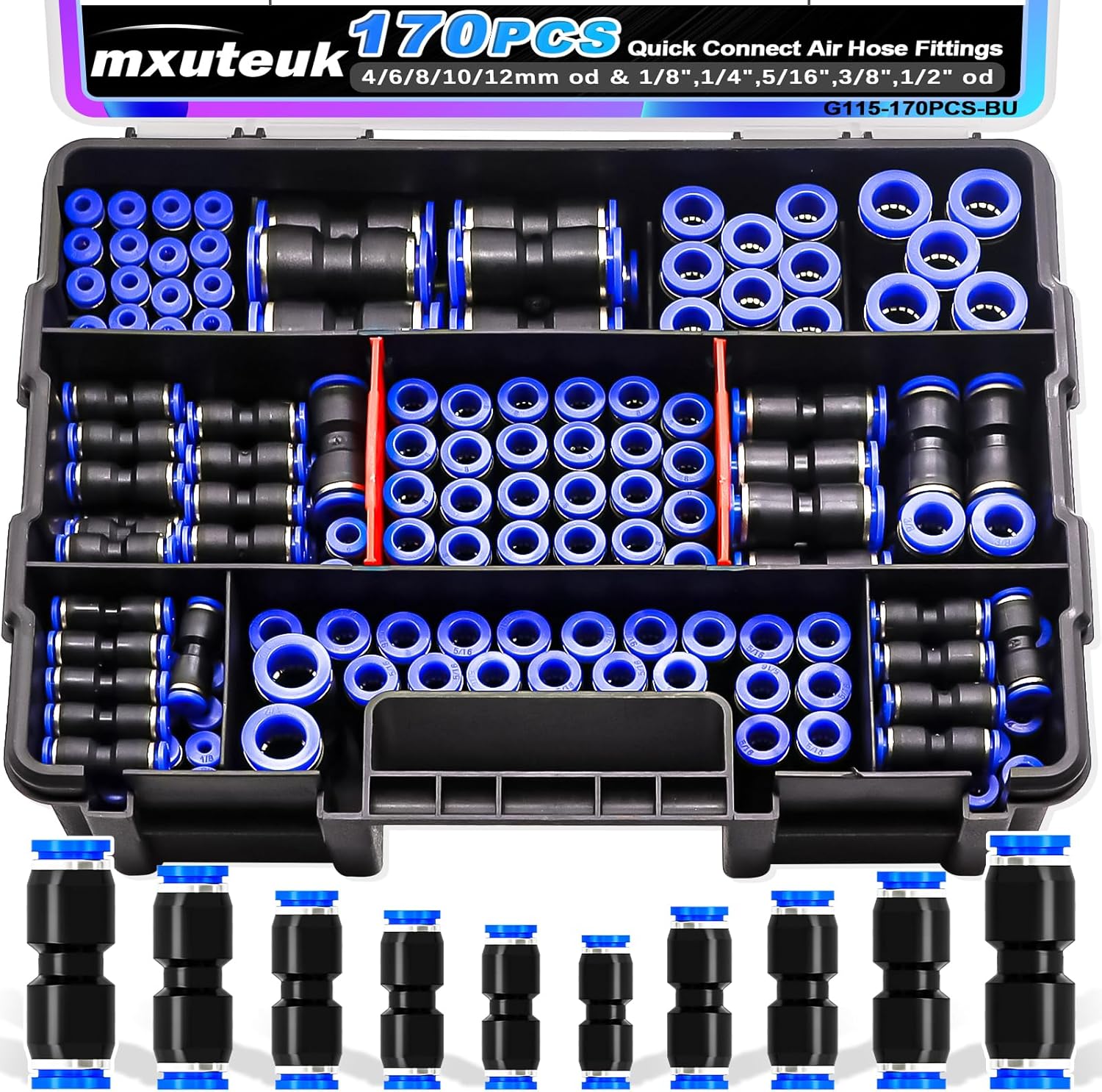 mxuteuk 170PCS Quick Connect Air Hose Fittings for Versatile Use