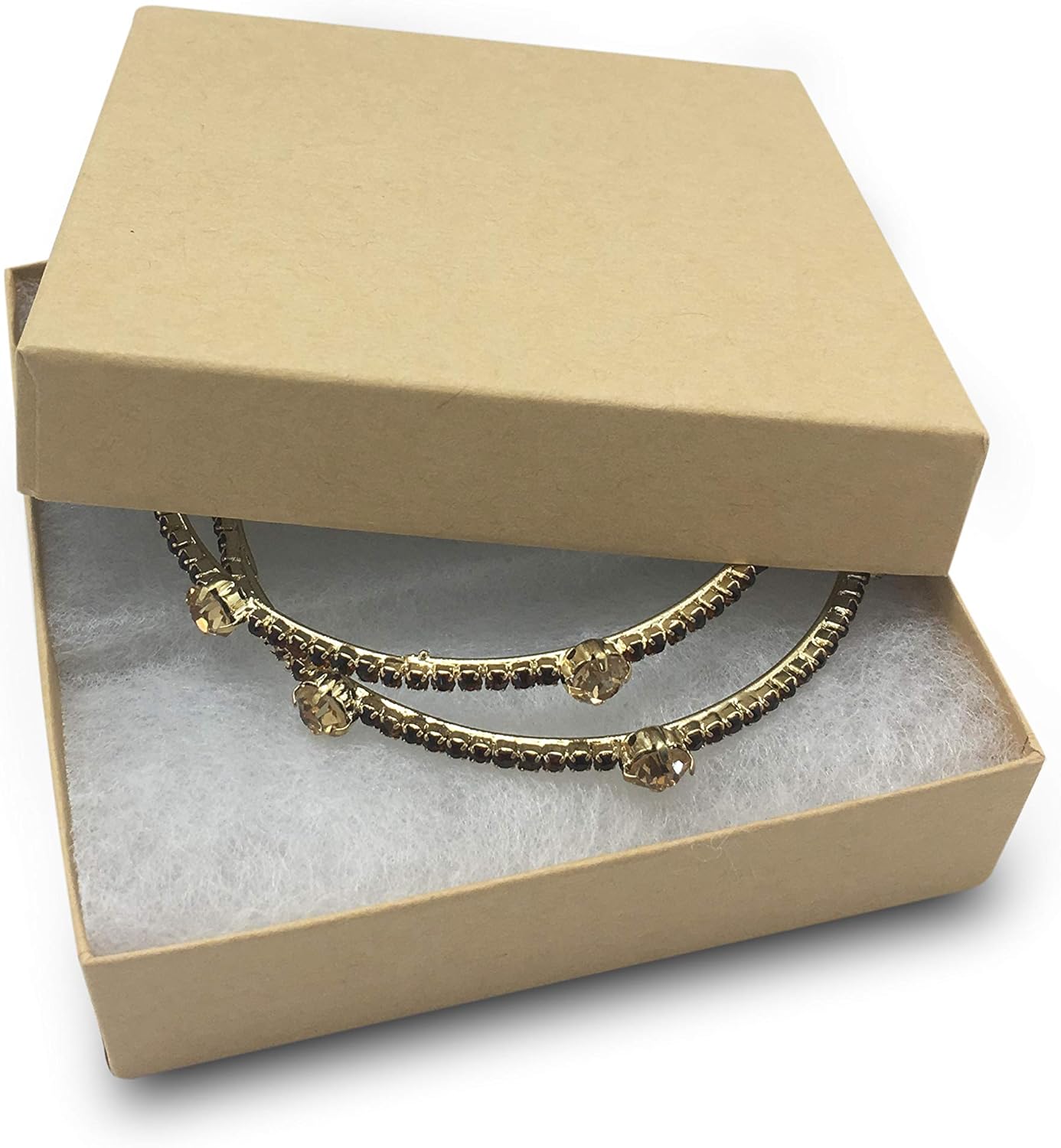 100-Pack Cotton Filled Cardboard Jewelry Boxes for Gifting