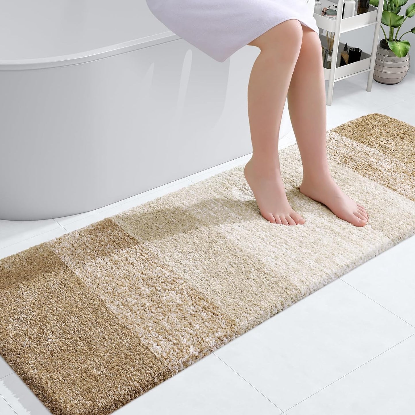 OLANLY Bathroom Runner Rugs 59x20, Extra Soft Microfiber Mats