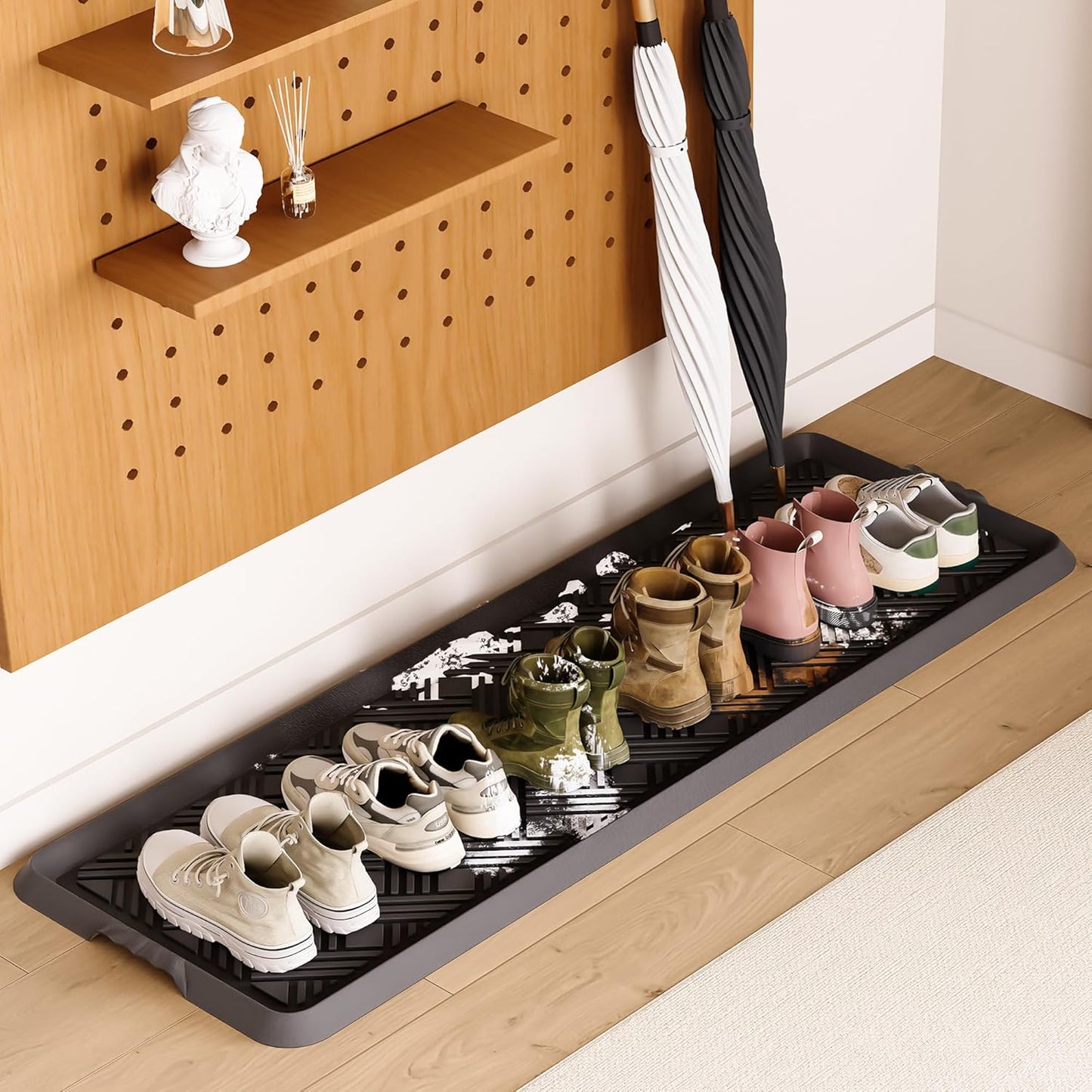 Rubber Boot Tray for Entryway - Versatile Shoe Organizer Mat