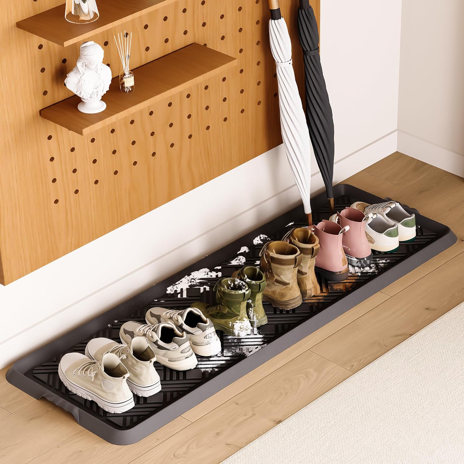 Rubber Boot Tray for Entryway - Versatile Shoe Organizer Mat