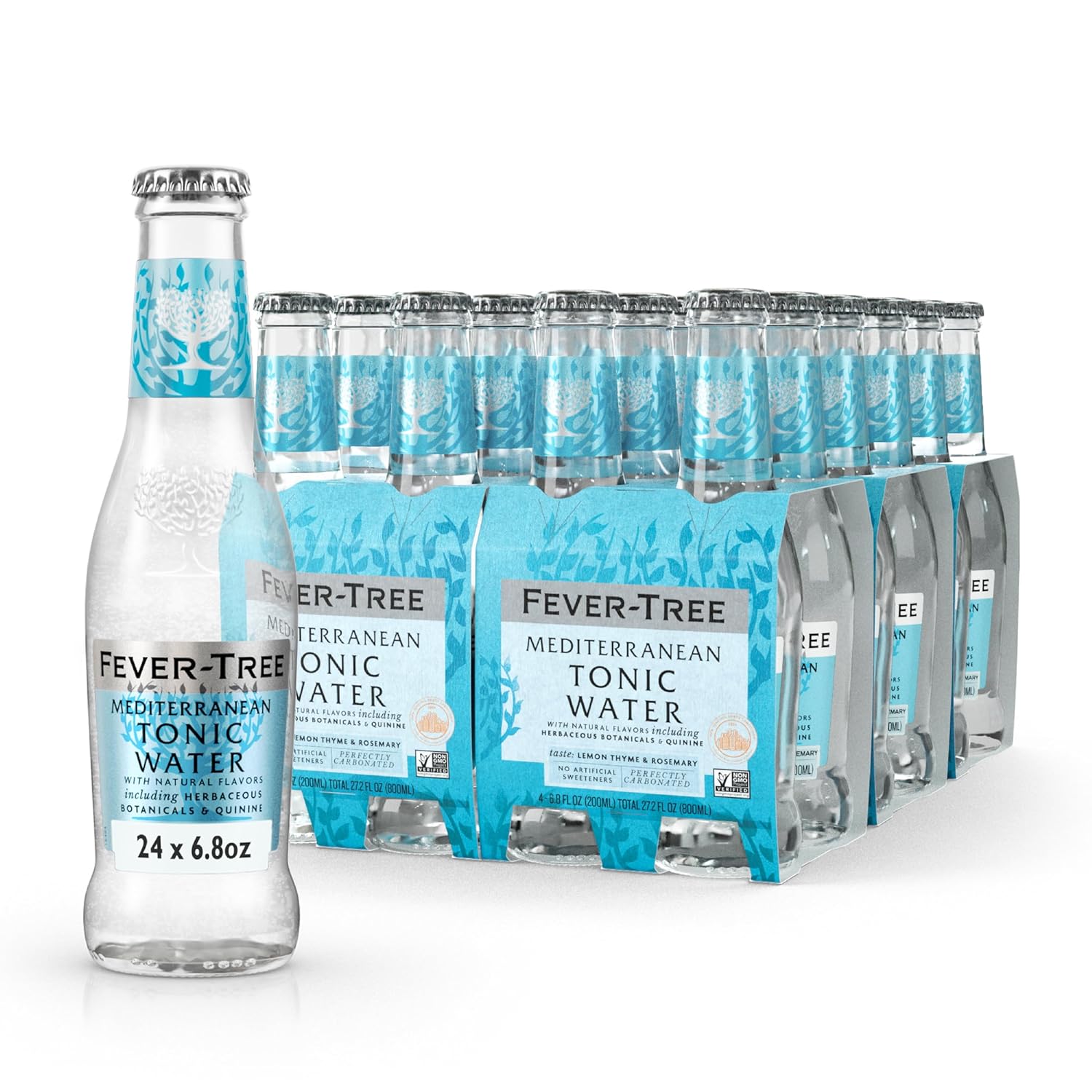 Fever-Tree Mediterranean Tonic Water Pack of 24 Glass Bottles