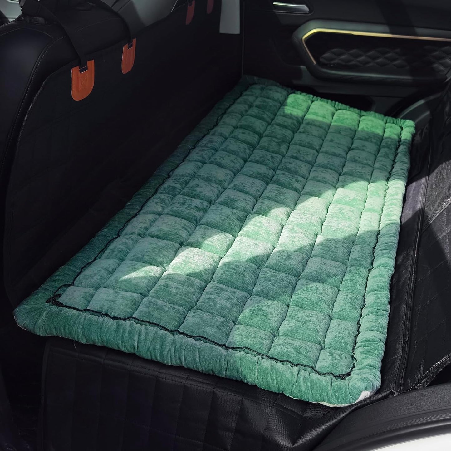 Backseat Pet Bed Mat for Car, Deluxe Dog Seat Covers Green