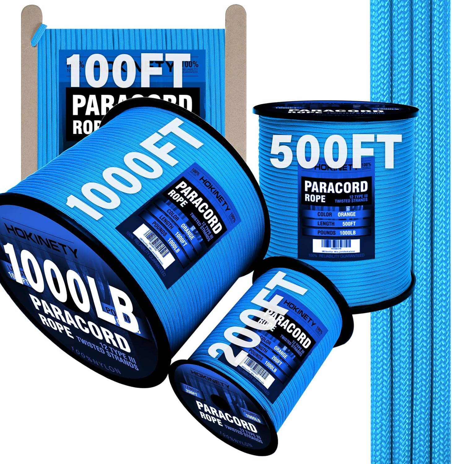 1000Lb Paracord Rope 500FT - Strong and Versatile for All Uses