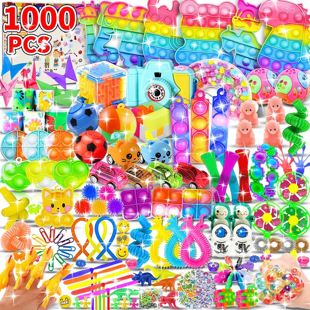 1000pcs Party Favors Goodie Bags for Kids - Fidget Toys Pack