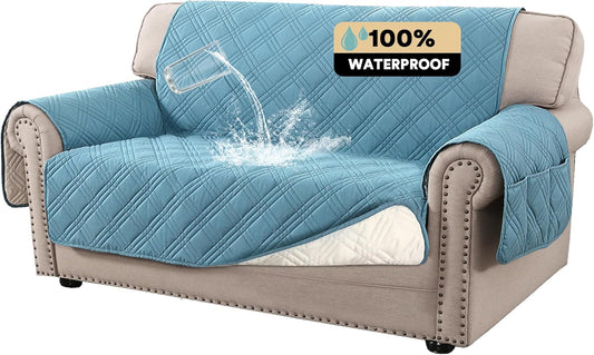 100% Waterproof Loveseat Covers for 2 Cushion Couch Sofa