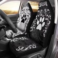 Boho Floral Paw Print Car Seat Covers - Breathable Front Seat