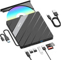 Portable USB CD/DVD Drive with 8-in-1 Hub by SUIDEK