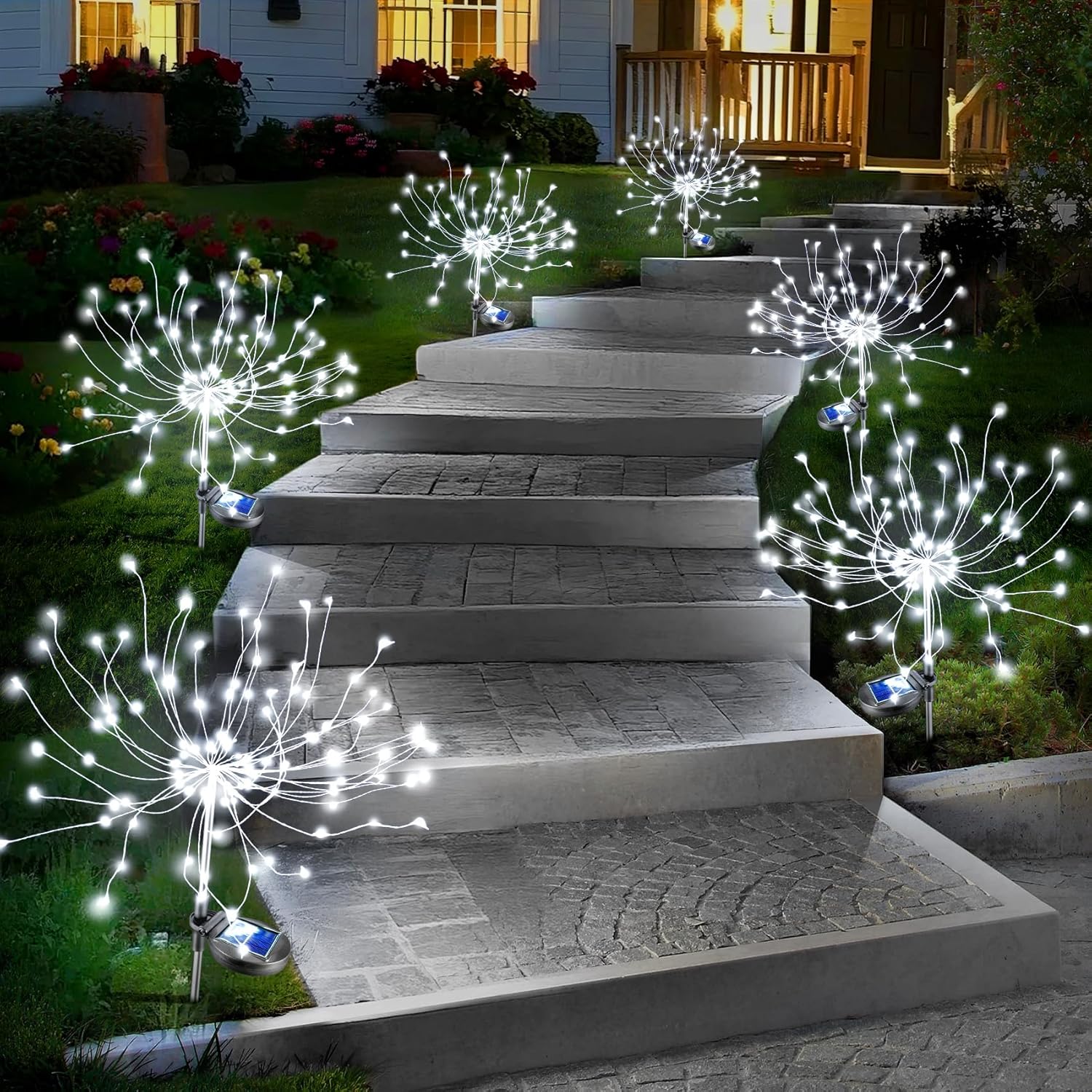 Anordsem Solar Garden Lights Outdoor - Fireworks Light Decor