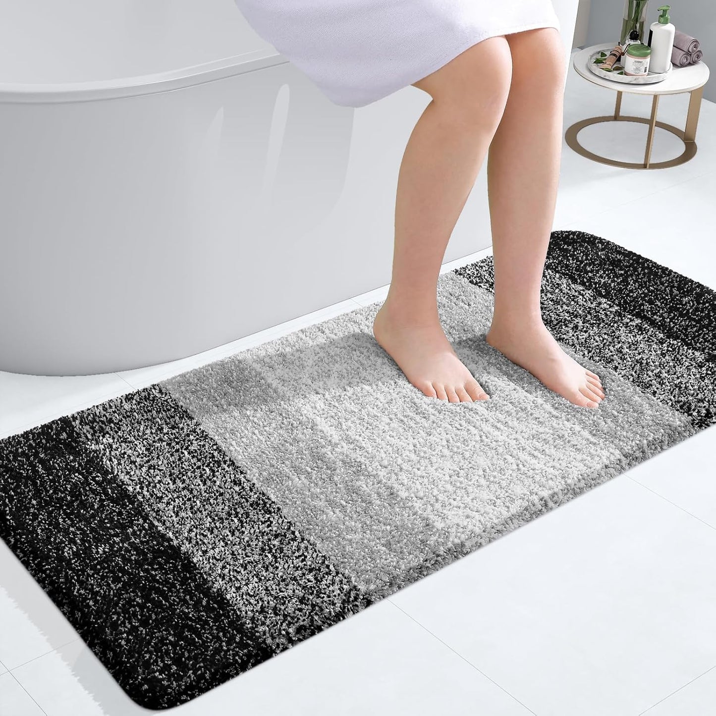 OLANLY Bathroom Runner Rugs - Extra Soft Microfiber Bath Mats