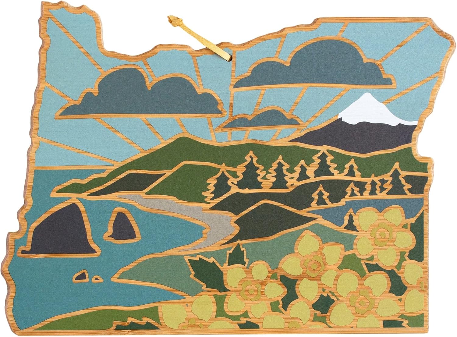 Oregon State Shaped Cutting Board with Artwork by Summer Stokes