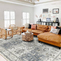 Area Rugs 9x12 Washable Non-Slip Rug - Soft Low-Pile Grey