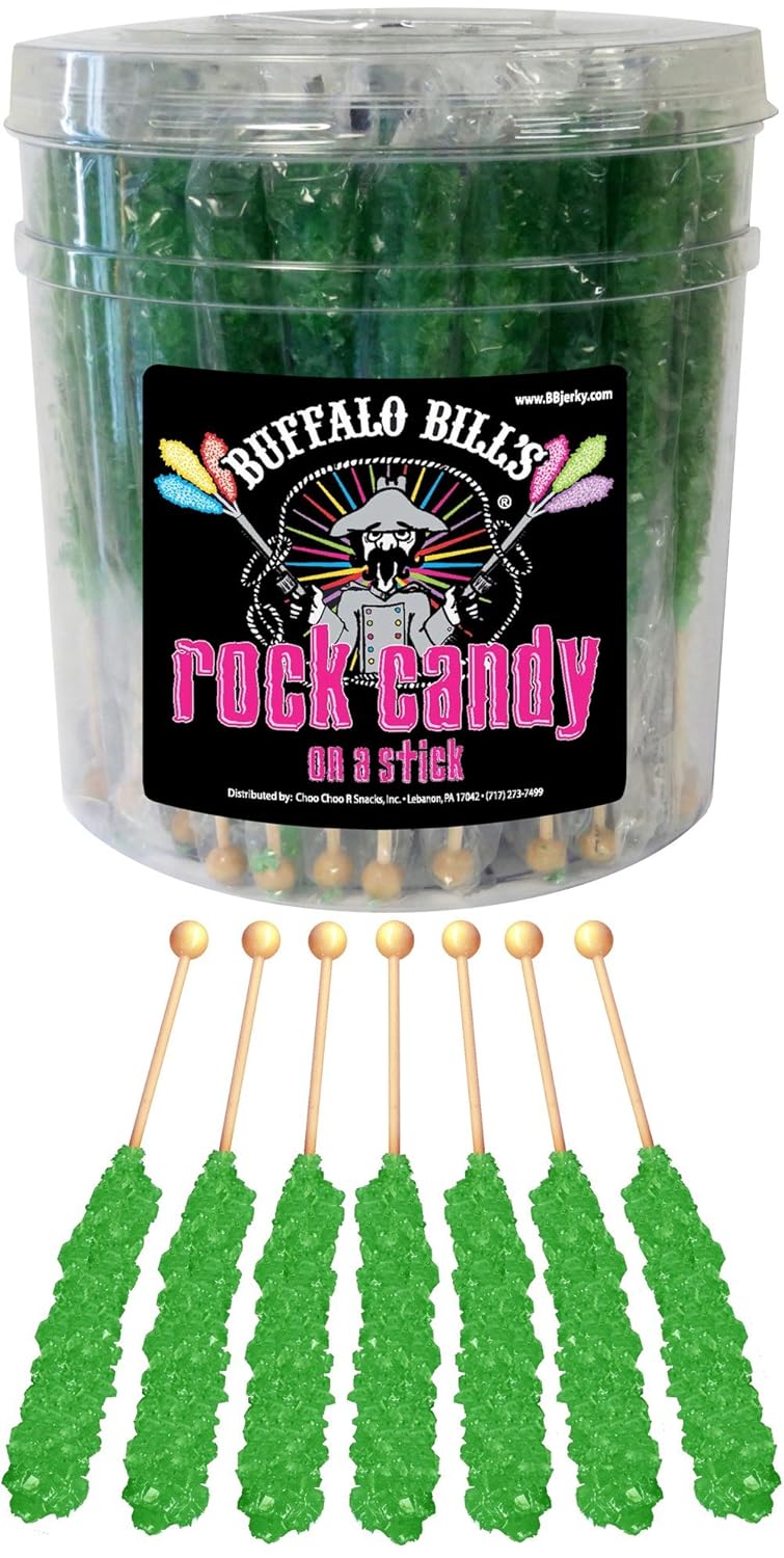 Buffalo Bills Apple Rock Candy Sticks - Nostalgic Treats in Green