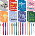 Motivational Quote Pens and Mini Notebooks Set - 32-Piece Gift Pack