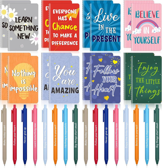 Motivational Pens & Notepads Set - Inspire Everywhere!