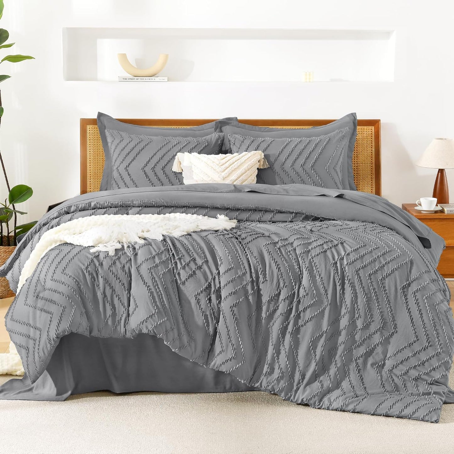 Litanika Queen Size Comforter Set with Sheets - 7 Piece Bedding