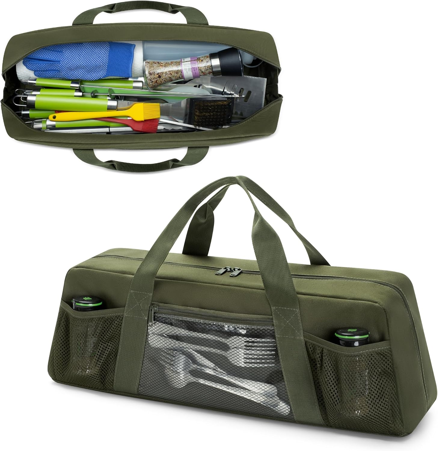 Grill Tool Storage Bag for BBQ Utensils, Large Capacity Caddy