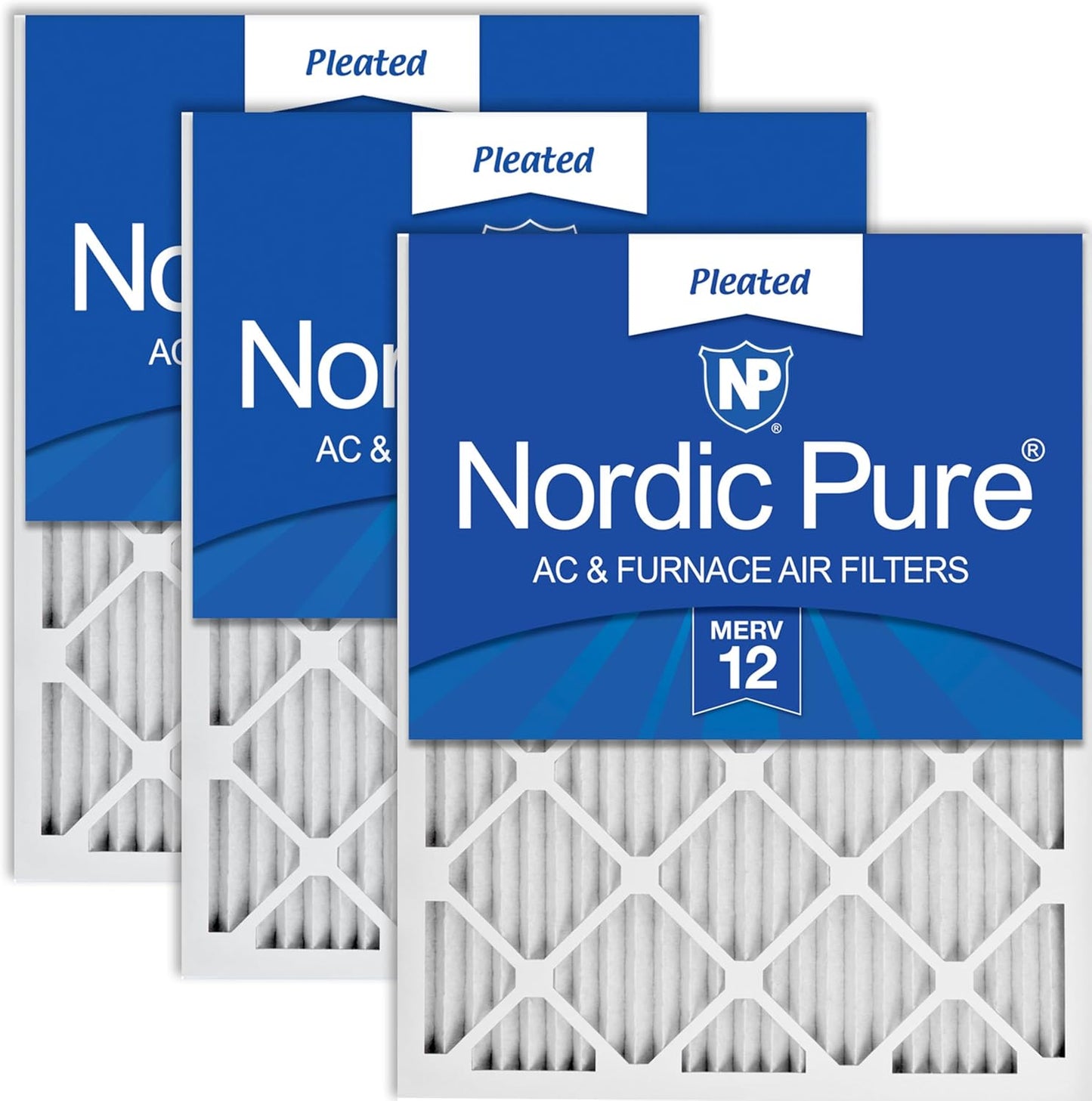 Nordic Pure 20x25x1 Pleated MERV 12 Air Filters for Clean Air