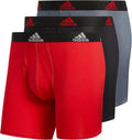 Men's Microfiber 3-Pack Boxer Brief - Scarlet Red/Black/Onix Grey