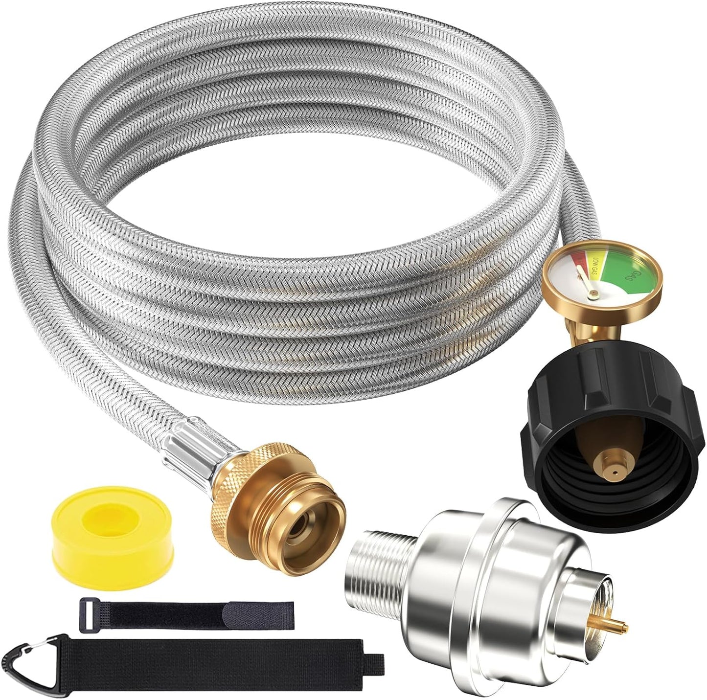 10FT Propane Hose w/ Gauge for Mr Buddy Heater | Extend & Monitor Fuel Easily!