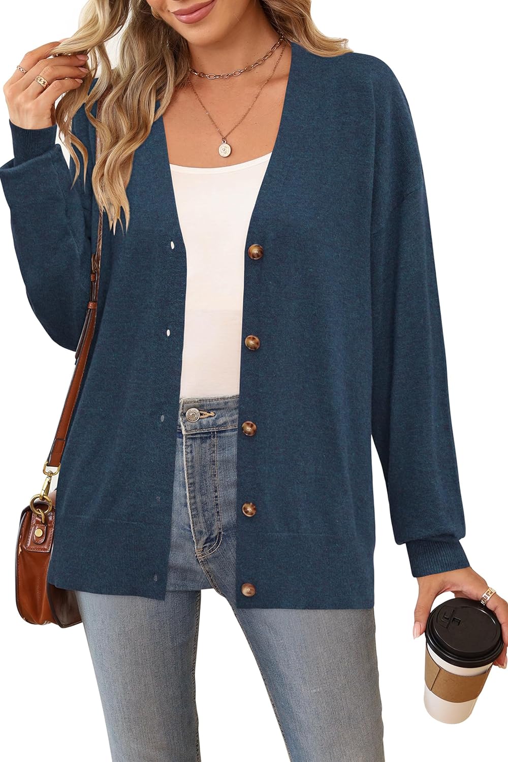 Wool Blend Lightweight Fall Business Casual Cardigan Sweater