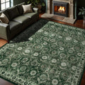 9x12 Area Rug Sage Green - Soft Non Slip Washable Low Pile Rug
