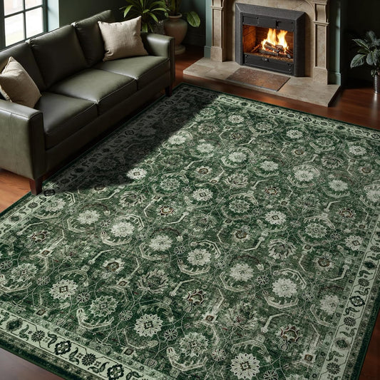 9x12 Area Rug, Soft Non Slip Washable Boho Modern Design