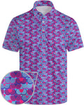 Golf Polo Shirts for Men Funny Print Short Sleeve Golf Shirts Anhlfyu